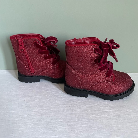EUC Cat and Jack Size 5 Baby/Toddler Girls Red Sparkly Valentine’s Day Boots - Picture 4 of 6